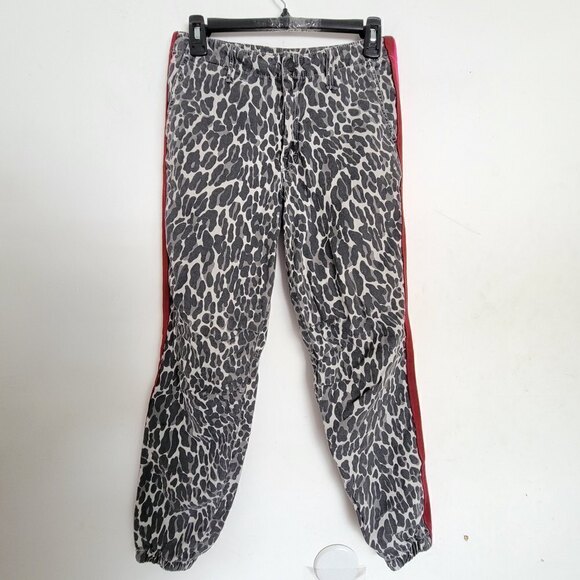 Mother The No Zip Misfit Jungle Eyes Animal Print Linen Striped Jogger Pants 24 - Picture 4 of 17